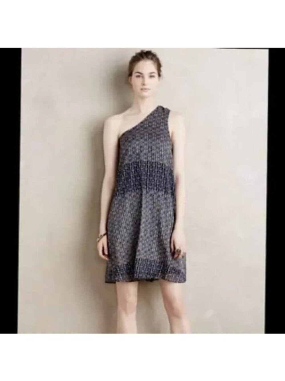 HD in Paris Anthropologie Elowen One Shoulder Mini Dress Small NWT